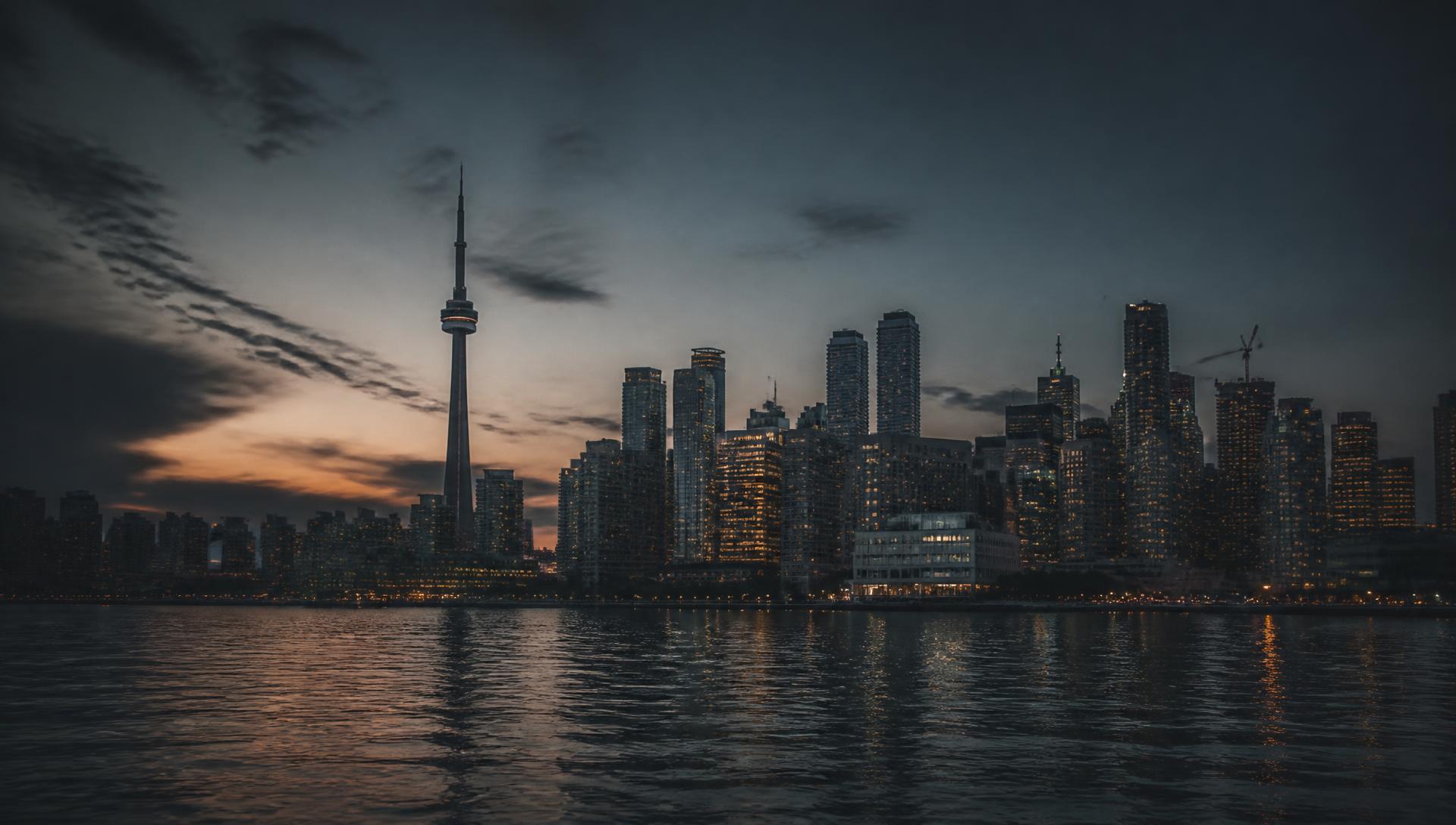 Toronto skyline at dusk